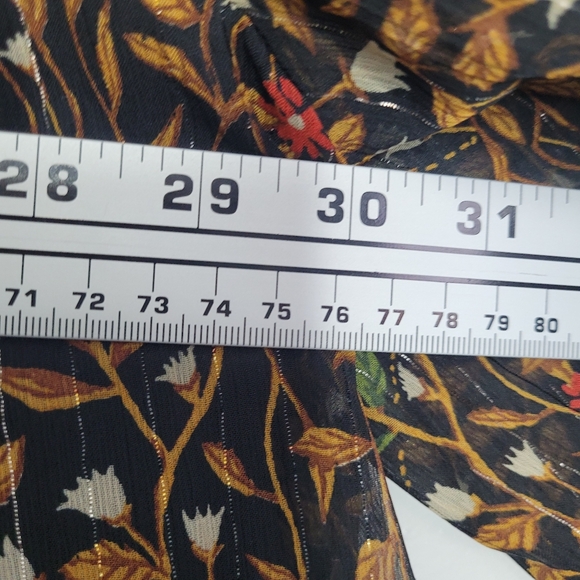 Maurices dark romantic peasant tie front long sleeve plus size top size 3x - Picture 7 of 8